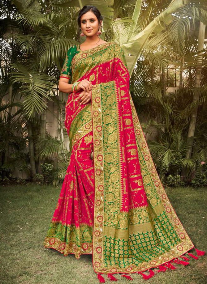 TATHASTU Latest Fancy Designer Heavy Wedding Wear Dola Silk Embroidery Lace Saree Collection